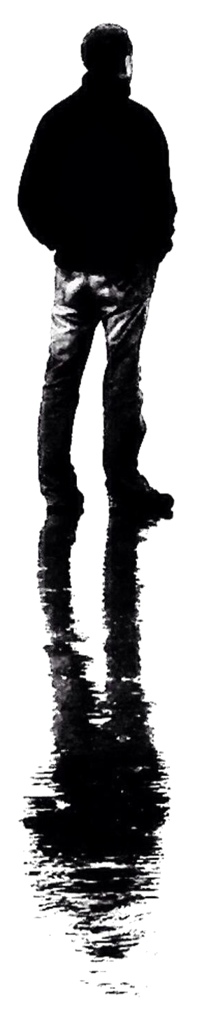 man standing facing away