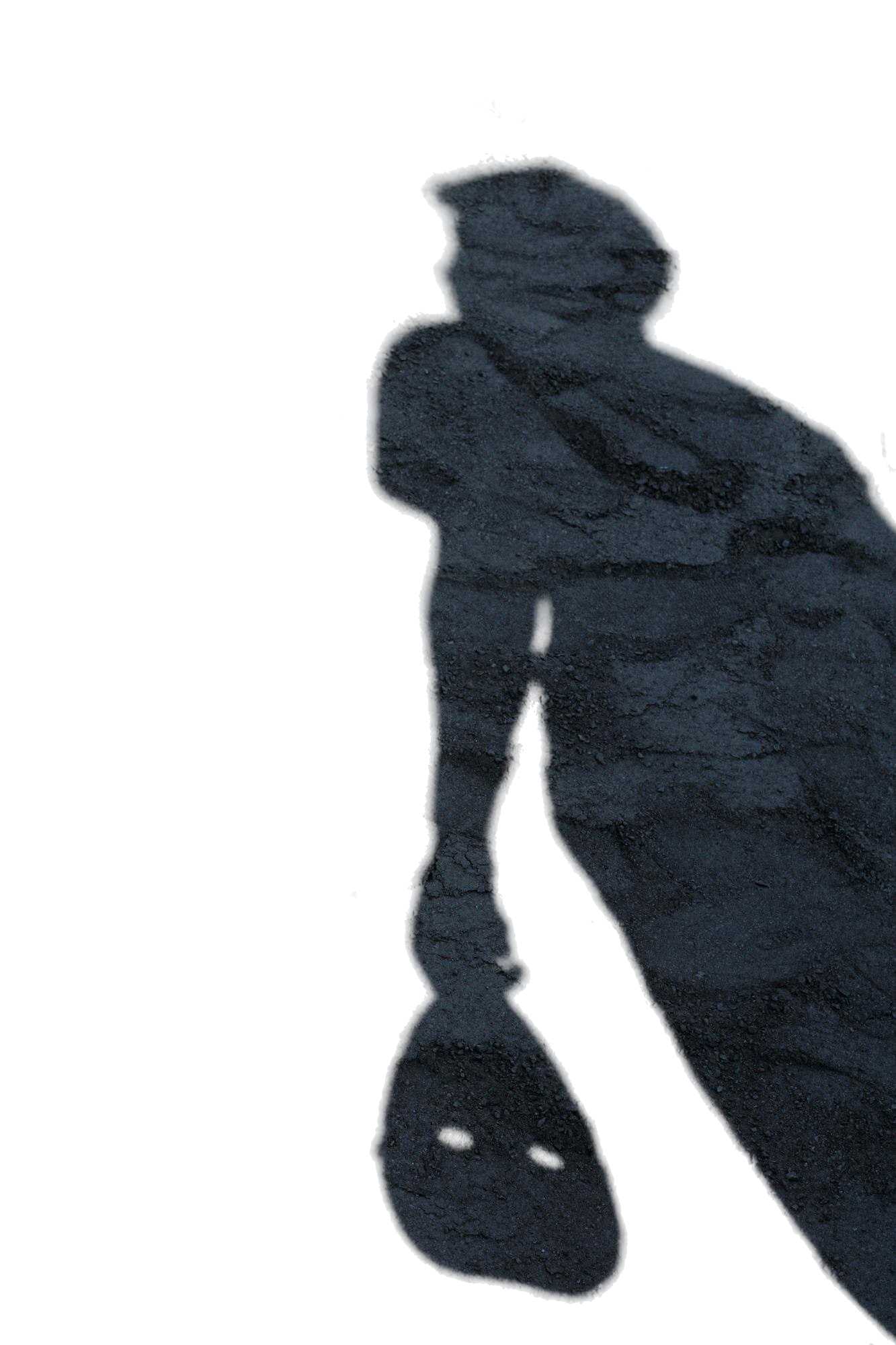 shadow of a man holding a mask